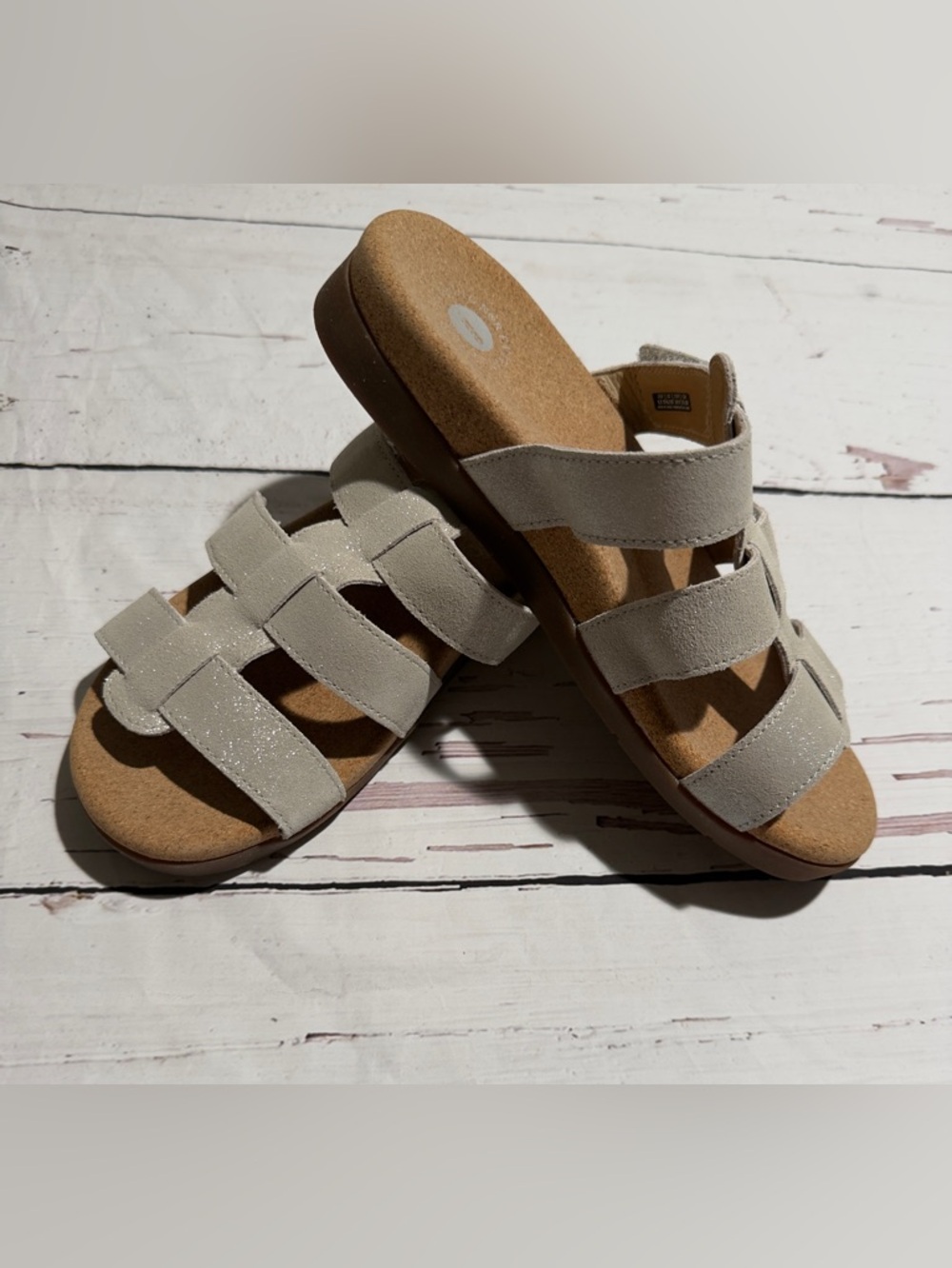 REVITALIGN Women's Spartan Slide in Oatmeal Shimmer 8.5